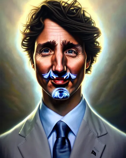 Prompt: detailed portrait of justin trudeau socks pheta by tomasz alen kopera and peter mohrbacher and johanna martine! and margaret keane! coherent luminescent