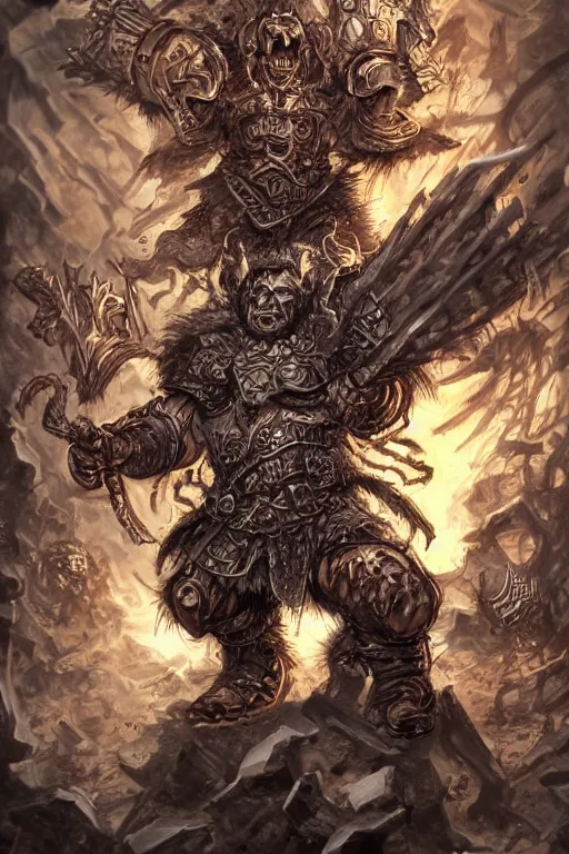 Image similar to chaos dwarf, fantasy, warhammer, highly detailed, digital art, sharp focus, trending on art station, kentaro miura manga art style