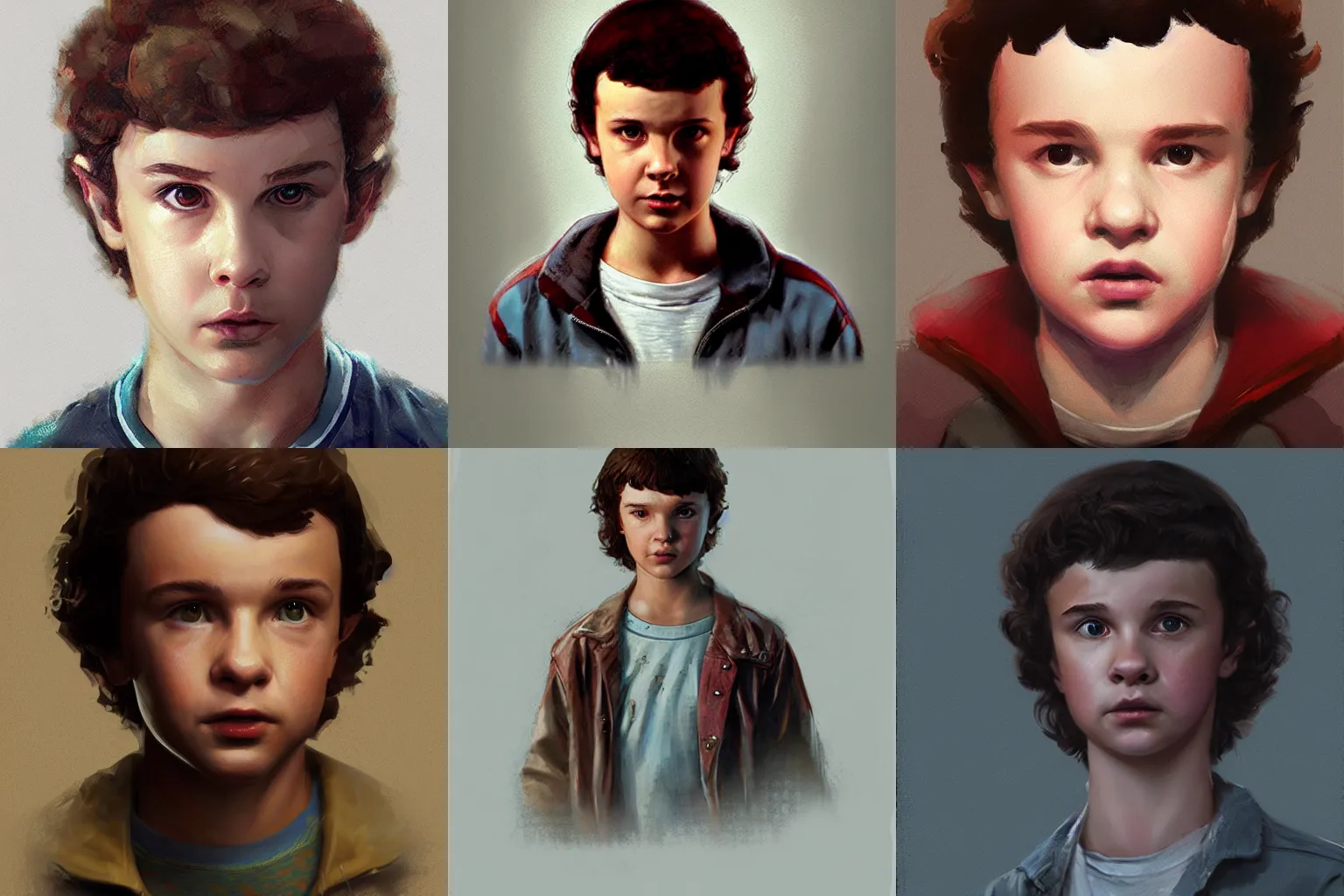 Prompt: dustin from stranger things. Late Teen. Craig Mullins. Portrait. featured on artstation