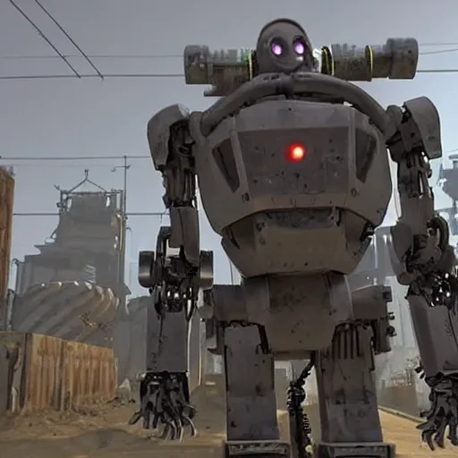 Image similar to robot death machines from the wasteland video game of it were made today instead of the 1980s