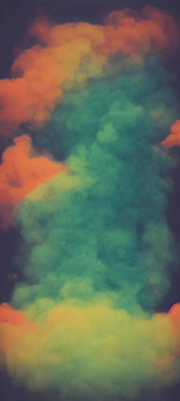 Image similar to polaroid of coloured smoke, gradient, texture, lomography