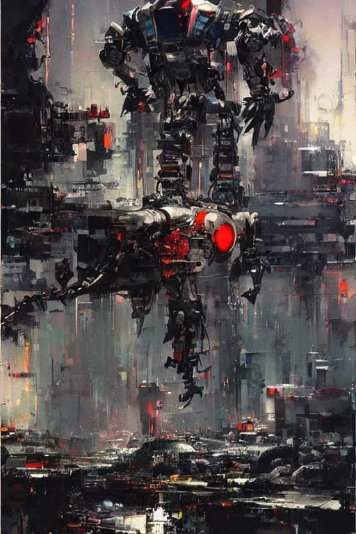 Image similar to robot contemplates death, synthwave, glitch, fracture, realistic, hyperdetailed, chiaroscuro, concept art, art by john berkey