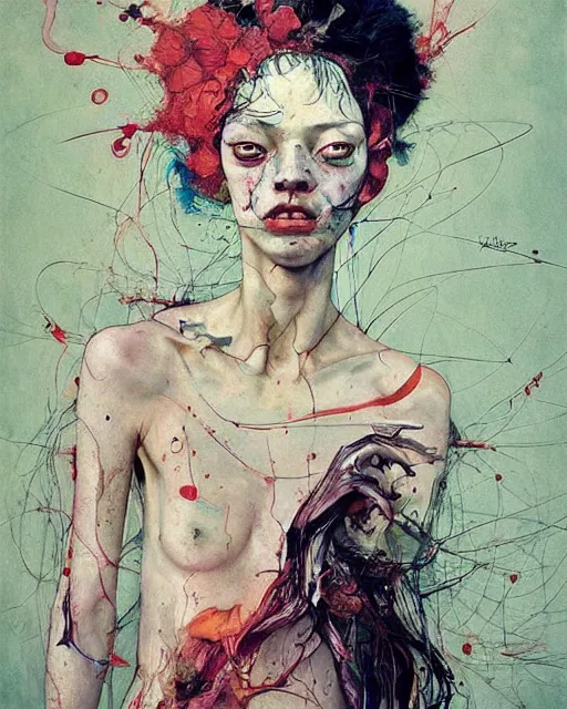 Image similar to there is ugliness in beauty, but there is also beauty in ugliness. in the style of adrian ghenie, esao andrews, jenny saville, edward hopper, surrealism, dark art by james jean, takato yamamoto