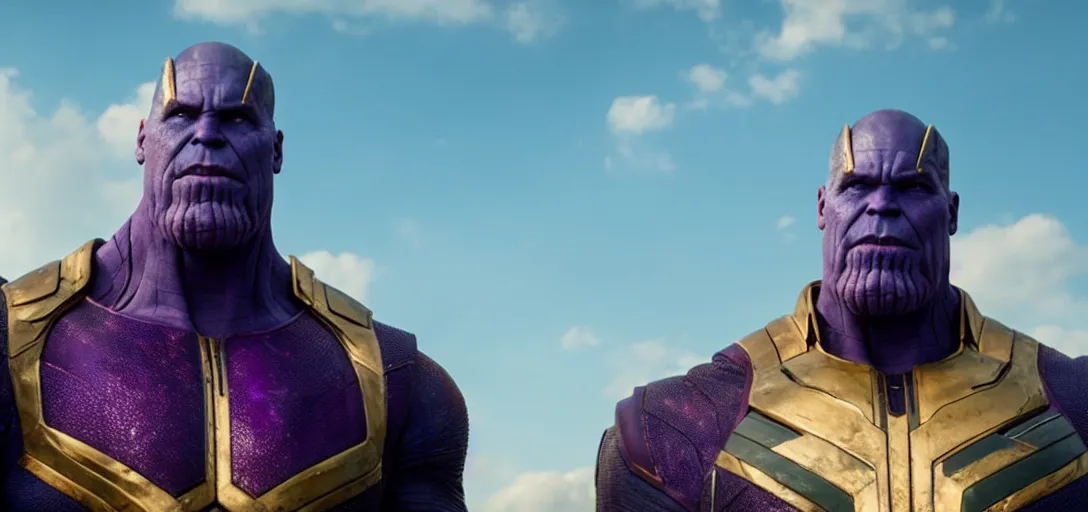 Image similar to a very high resolution image from a new movie. thanos, photorealistic, photography, directed by wes anderson