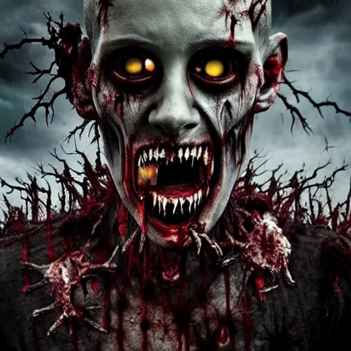 Prompt: creepy nightmare fuel zombie horde apocalypse, cinematic, cinematography, still, incredible detail, photorealistic, epic, horror, scary, render, living dead, ghouls, monsters, vfx, cgi, render, movie poster art