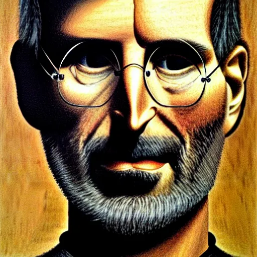 Image similar to portrait of steve jobs by giuseppe arcimboldo