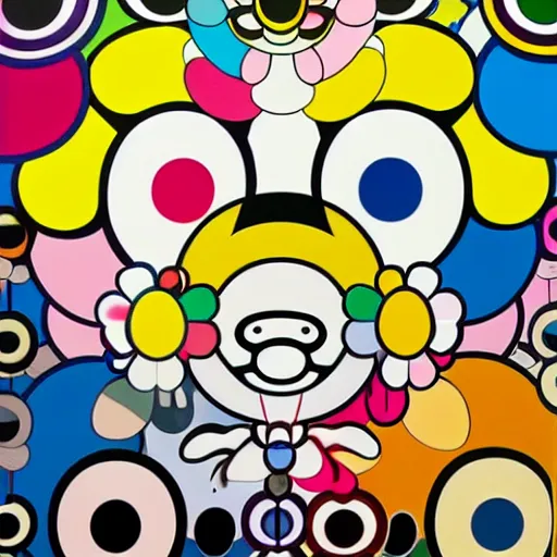 Image similar to a poster design by takashi murakami,