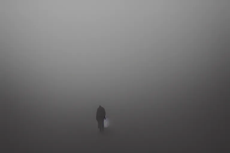 Image similar to photo of people being lured in the mist by sirenhead, eerie atmosphere, fear, mystery, dramatic, 8 k uhd