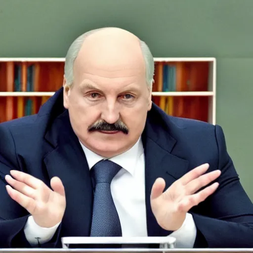 Image similar to Alexander Lukashenko as a supervillain, holding earth in his hands