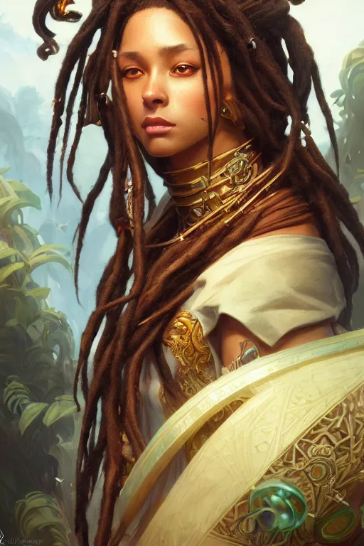 Prompt: photography of wise dreadlock king, deep focus, d & d, fantasy, intricate, elegant, highly detailed, digital painting, artstation, concept art, matte, sharp focus, illustration, hearthstone, art by artgerm and greg rutkowski and alphonse mucha