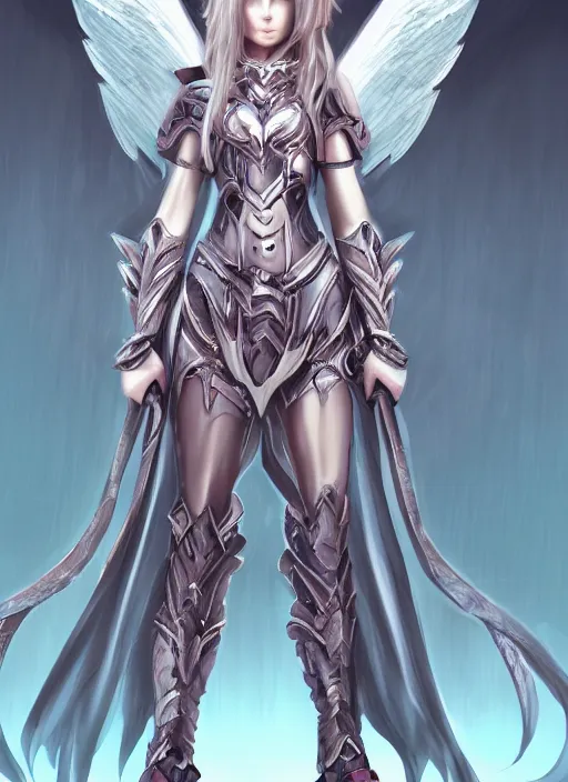 Image similar to concept art. angel knight girl. artsation trending. highly detailed