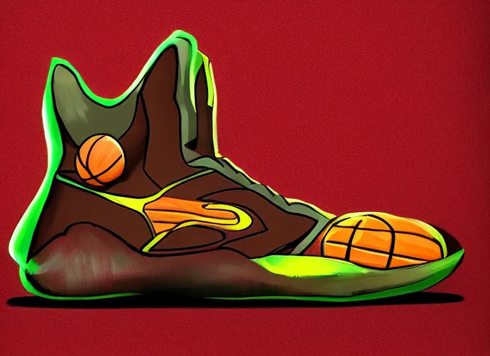 basketball sneakers concept of groot, trending on