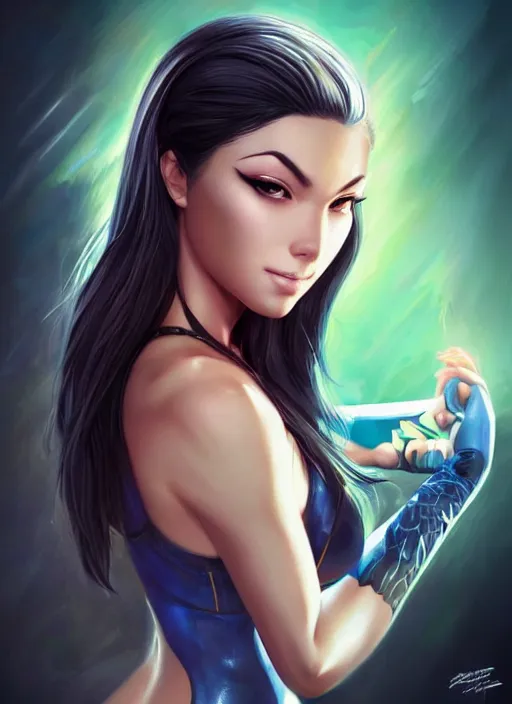 Prompt: beautiful portrait of a gorgeous personal trainer who looks like Nico Robin , character design by Ross Tran, artgerm detailed, soft lighting