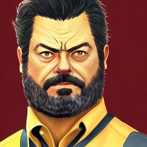 Image similar to logan wolverine pictured as nick offerman, photorealistic marvel movie still, imdb, detailed, 8 k, poster photosession style, deviantart and artstation top picks