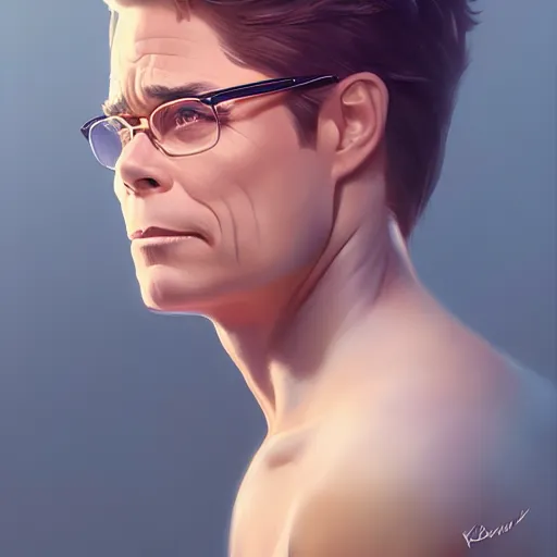 Image similar to rob lowe as an ice cream cone, charlie bowater, artgerm, ilya kuvshinov, krenz cushart, ruan jia, realism, ultra detailed, 8 k resolution