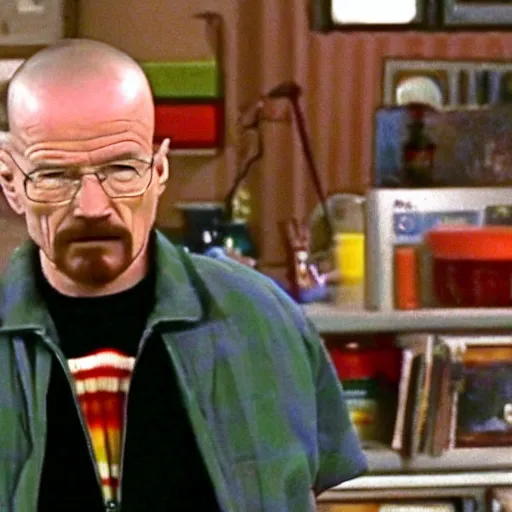 Prompt: a screenshot of Walter White in ICarly, low quality, vhs quality