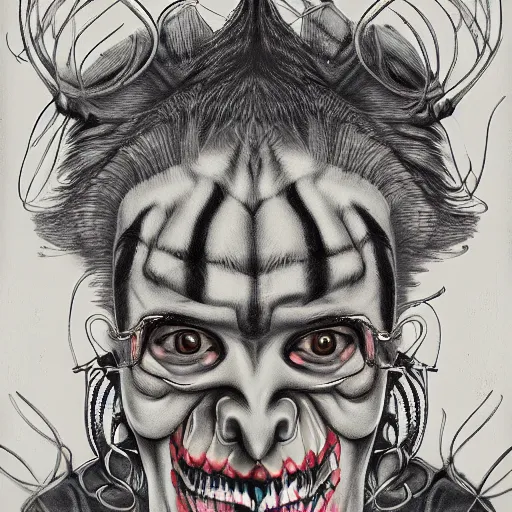 Prompt: Carnival Carnies mutant portrait