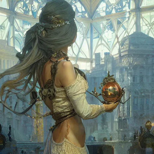 Image similar to GPO Dublin, fantasy, intricate, elegant, highly detailed, digital painting, artstation, concept art, smooth, sharp focus, illustration, art by artgerm and greg rutkowski and alphonse mucha