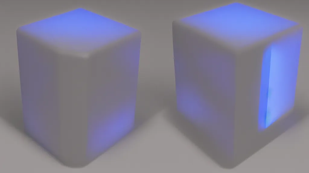 Image similar to a vapor cube, 8 k, rim lighting, lumen global illumination, opaque, glowing