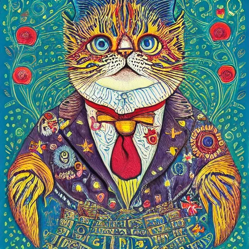 Image similar to the president by louis wain