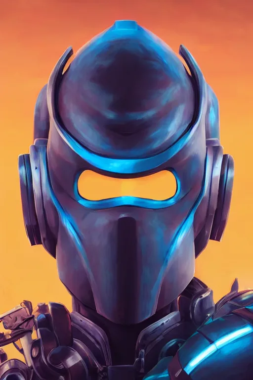 Image similar to epic mask helmet robot ninja portrait stylized as fornite style game design fanart by concept artist gervasio canda, behance hd by jesper ejsing, by rhads, makoto shinkai and lois van baarle, ilya kuvshinov, rossdraws global illumination radiating a glowing aura global illumination ray tracing hdr render in unreal engine 5