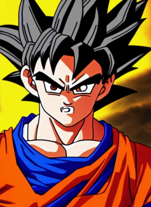 Image similar to a full portrait photo of son goku, f / 2 2, 3 5 mm, 2 7 0 0 k, lighting, perfect faces, award winning photography.