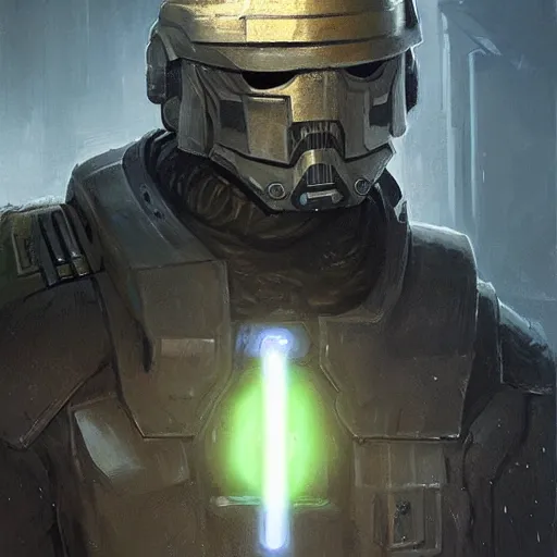 Image similar to scifi art by greg rutkowski, a soldier wearing the tactical gear of the corellian confederation, bad guys, star wars expanded universe, highly detailed portrait, digital painting, artstation, concept art, smooth, sharp foccus ilustration, artstation hq