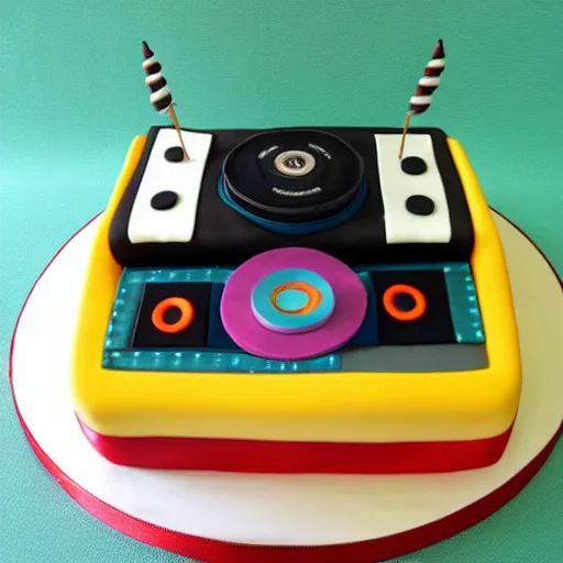 Image similar to Birthday cake in the shape of a DJ desk