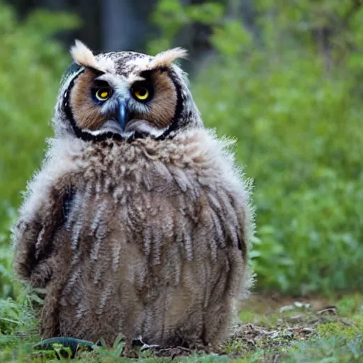 Image similar to an owlbear and its young out in the wild