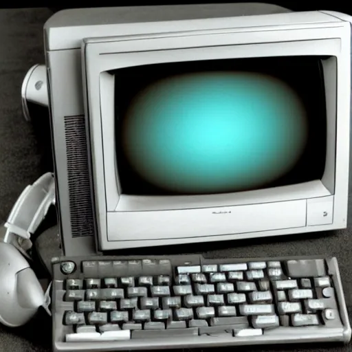 Image similar to windows 3. 1 photo of old computer with crt monitor