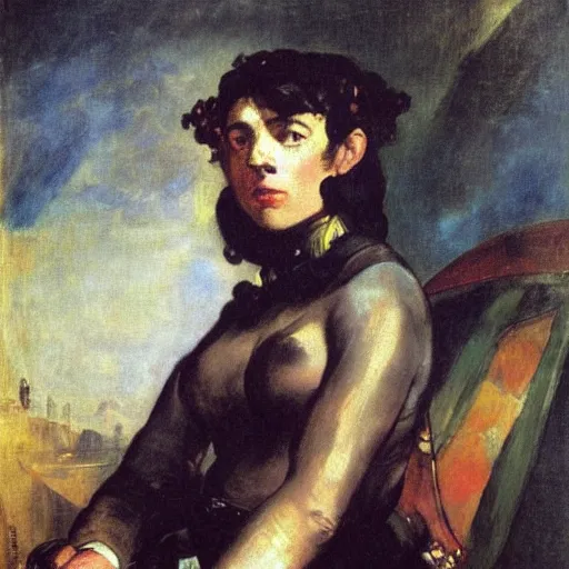 Image similar to portrait of a sci - fi woman, by eugene delacroix