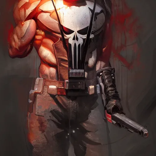 Prompt: Punisher from MC, by Stanley Artgerm Lau, WLOP, Rossdraws, James Jean, Andrei Riabovitchev, Marc Simonetti, Yoshitaka Amano, ArtStation, CGSociety,