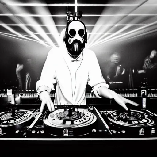 Prompt: a ghost on the dj decks