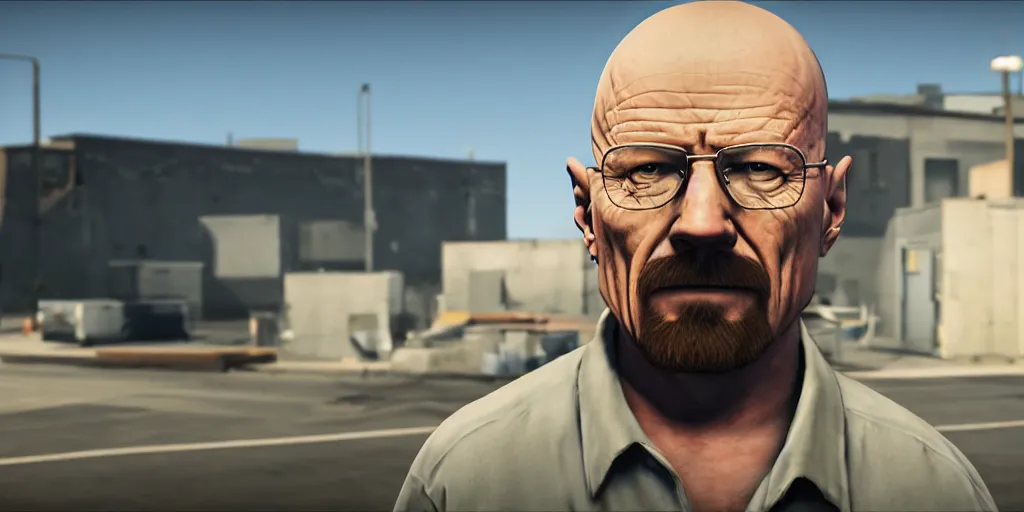Image similar to Walter White as a GTA 6 character, 4k detailed, rendered in unreal engine 5, 8k