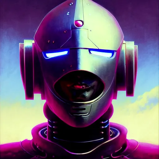 Prompt: detailed character concept art portrait of a masked robot in a city, trending on artstation, award - winning video game concept art by jim burns and greg rutkowski, beksinski, a sci - fi concept art masterpiece, james gilleard, bruegel, alphonse mucha, and yoshitaka amano.