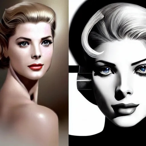 Image similar to A combination of Grace Kelly's and Katheryn Winnick's and Ashley Greene's faces with long eyelash makeup as Solid Snake from Metal Gear Solid, western, fantasy, intricate, elegant, highly detailed, digital painting, artstation, concept art, matte, sharp focus, illustration, half body portrait, art by Artgerm and Greg Rutkowski and Alphonse Mucha