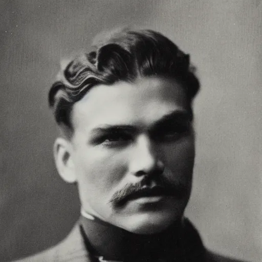 Prompt: headshot edwardian photograph of jason mamoa, 1 9 2 0 s, realistic face, 1 9 1 0 s photography, 1 9 0 0 s, grainy, slightly blurry, victorian