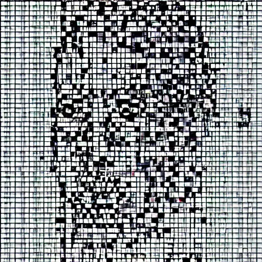 Prompt: A realistic profile picture of a deity-of-language in ASCII art style