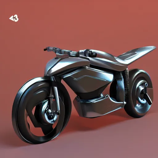 Image similar to 3 d, futuristic, gunpla motorcycle, mesh gradient, clean aesthetic, octane render, akira bike, hard surface, cycles render