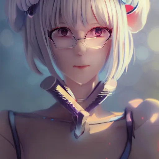 Image similar to anime portrait of rei ayanami as an anime girl by Stanley Artgerm Lau, WLOP, Rossdraws, James Jean, Andrei Riabovitchev, Marc Simonetti, and Sakimichan, trending on artstation