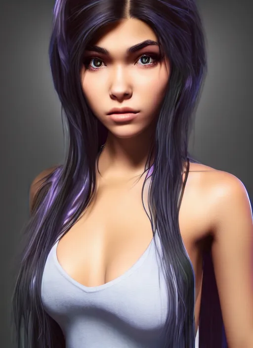 Image similar to Madison Beer as a video game character, digital art, unreal engine, unreal engine render, blender render, render, 4k, coherent