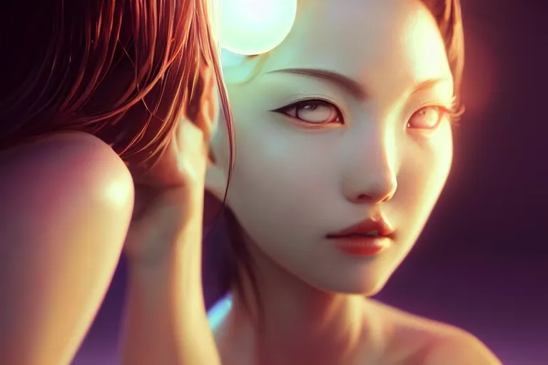 Image similar to a dreaming dreamer, occlusion shadow, specular reflection, rim light, unreal engine, octane render, artgerm, artstation, art by hiroaki samura and jiro matsumoto and yusuke murata, high quality, intricate detailed 8 k, fantasy illustration, extremely beautiful and aesthetic shape of face and body, fish - eye lens