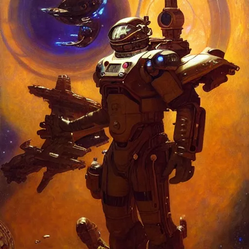 Image similar to portrait of a space fox. futuristic spaceship. shadowrun furaffiniy cyberpunk fantasy highly detailed painting by gaston bussiere craig mullins jc leyendecker gustav klimt artgerm greg rutkowski john berkey, bergey, craig mullins, ruan jia, raymond swanland, jeremy mann, tom lovell, alex malveda