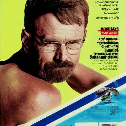 Image similar to Walter White on the cover of Swimsuit Illustrated (1989)