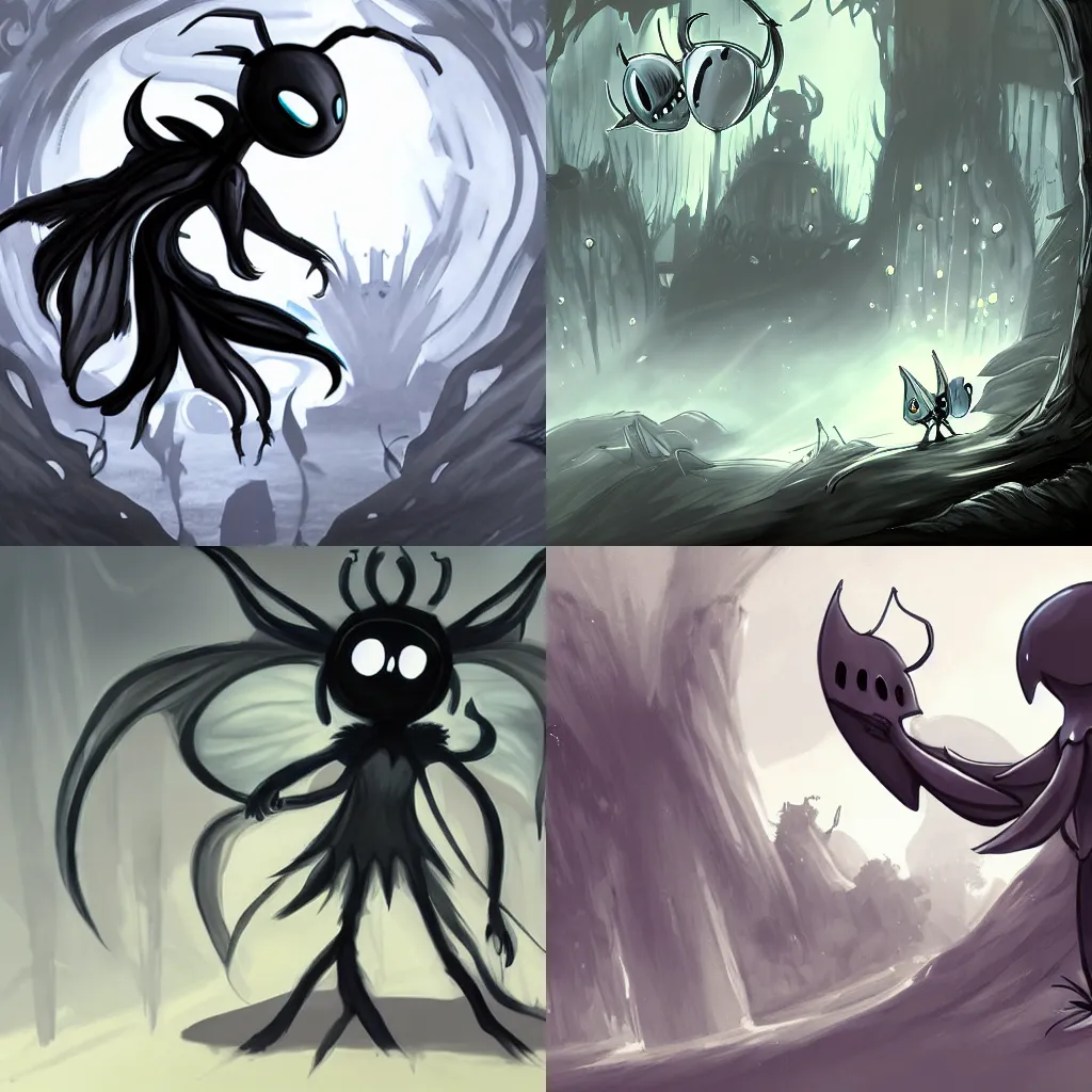 Prompt: concept art of Hollow Knight, highly detailed, digital art