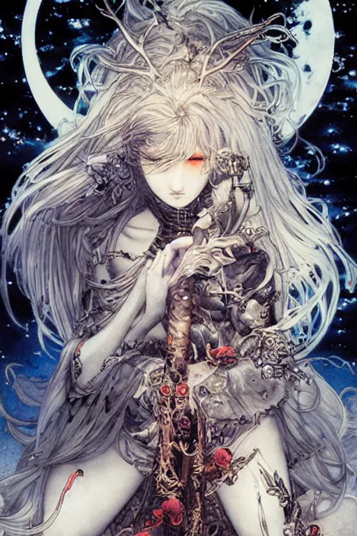 Image similar to moon maiden by ayami kojima and akihiko yoshida