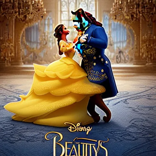 Image similar to [ disney's beauty and the beast ] blue gold pixar