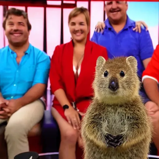 Image similar to family of quokka as family feud contestants