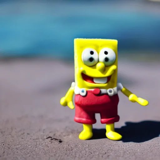 Image similar to a macro photograph of sponge bob squarepants figure