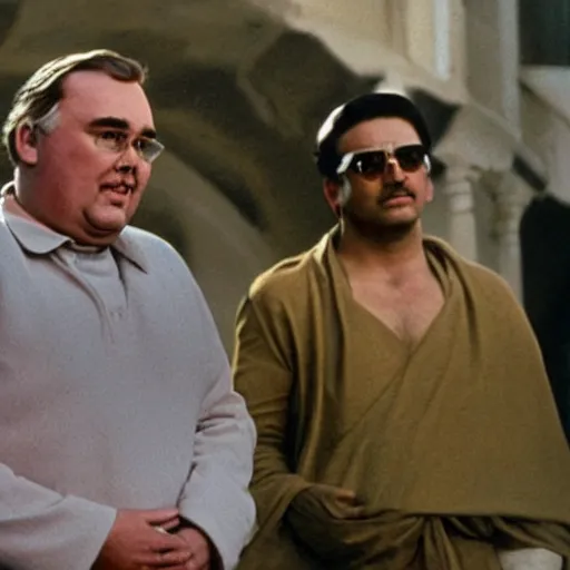 Image similar to john candy as ghandi, movie still